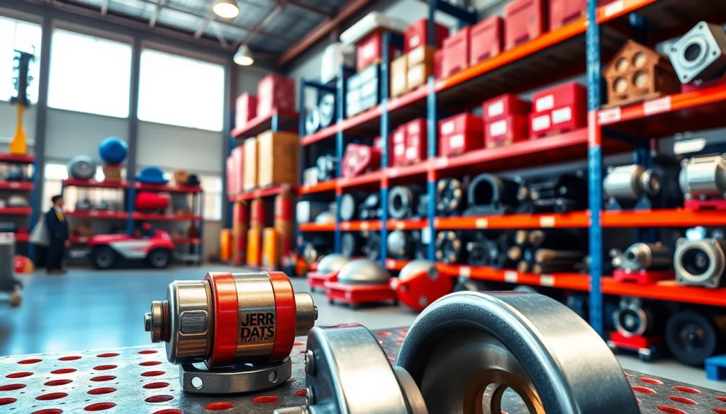 Showcase Jerr Dan Parts in a professional warehouse setting emphasizing quality and organization.