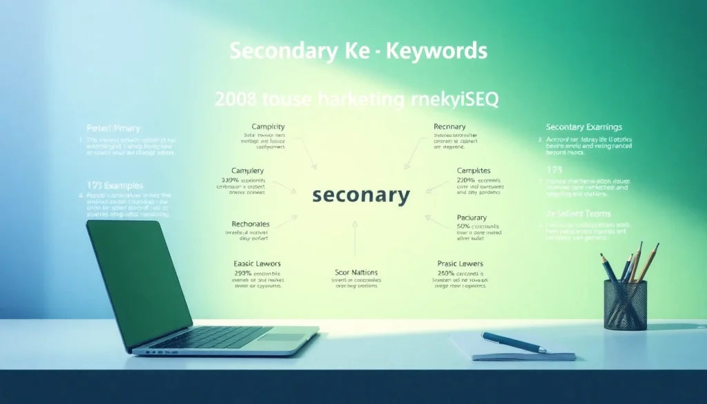 Illustration of secondary keywords showcasing their role in digital marketing and SEO strategies.