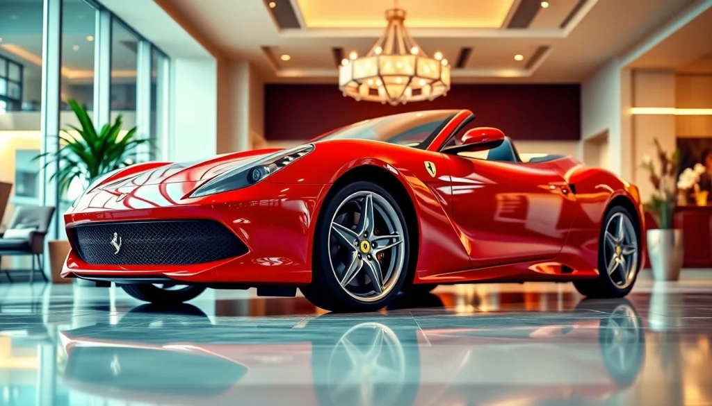 Showcasing a stunning preowned Ferrari in Durban with polished elegance and luxury atmosphere.