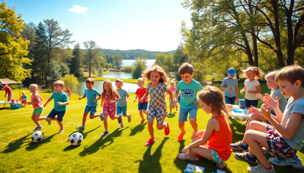Engaging activities at holiday camps showcasing children having fun outdoors.