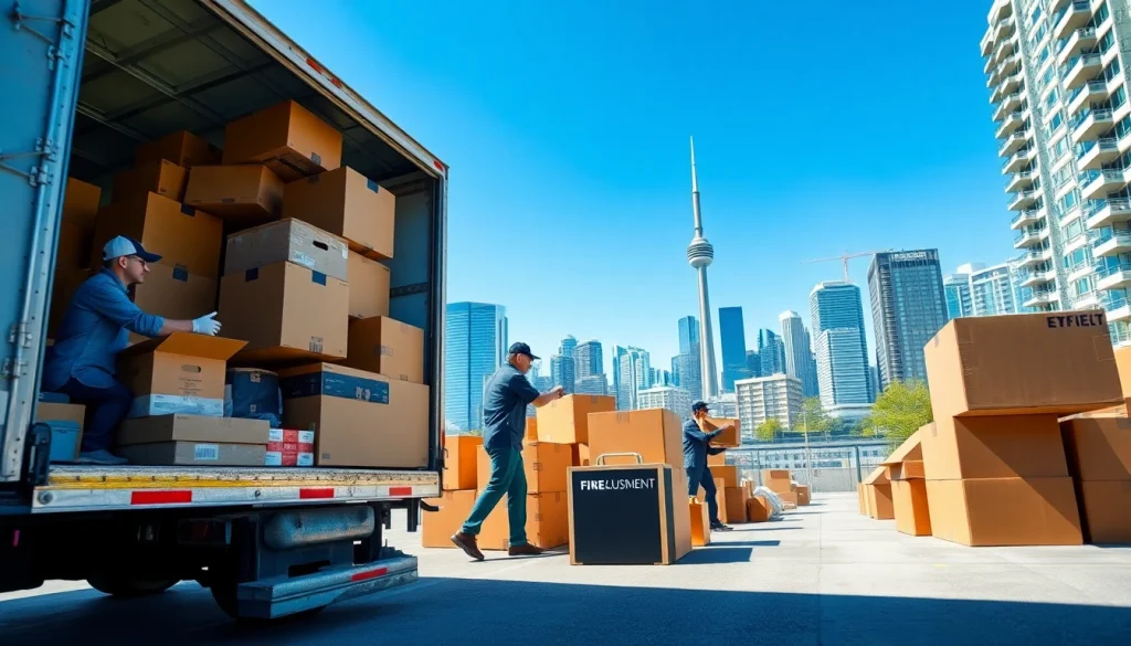 Movers working diligently in Toronto ensuring a smooth relocation for Toronto moving companies.