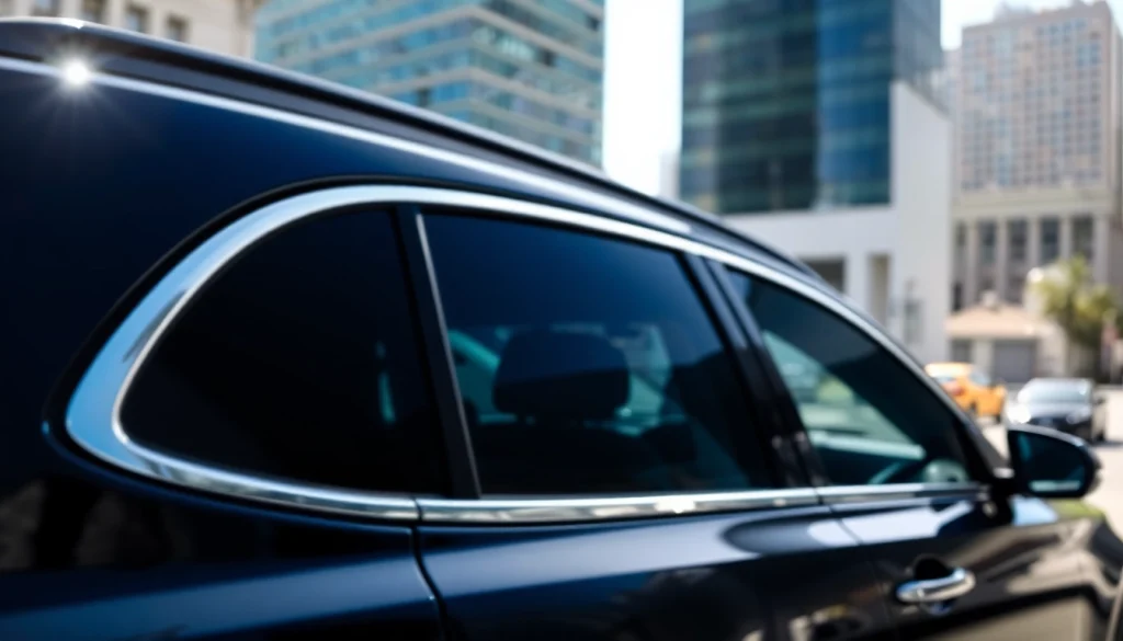 Enhance your vehicle's style and comfort with Car Window Tint Film showcasing modern design and urban sophistication.