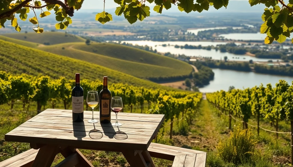 Enjoying wine at a vineyard in Carksburg CA, surrounded by lush grapevines and scenic views.
